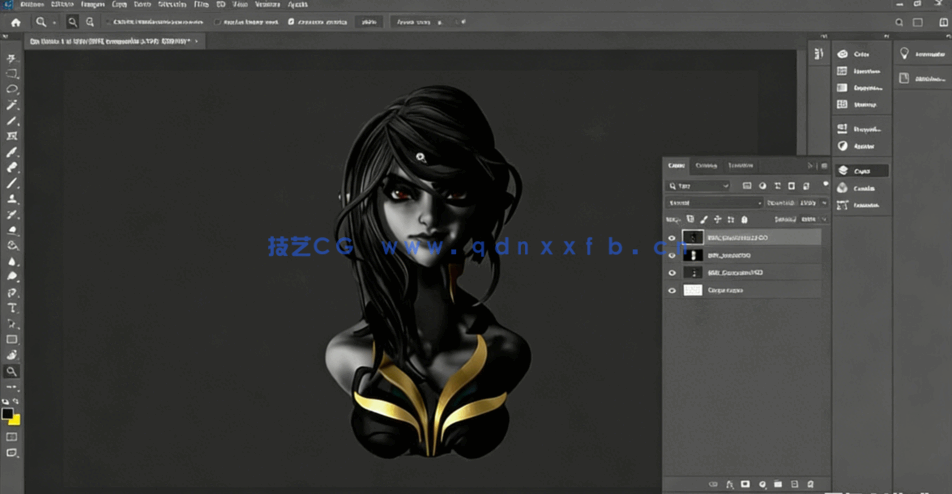ZBrush长发女性半身像雕刻实例制作流程视频教程(图2)