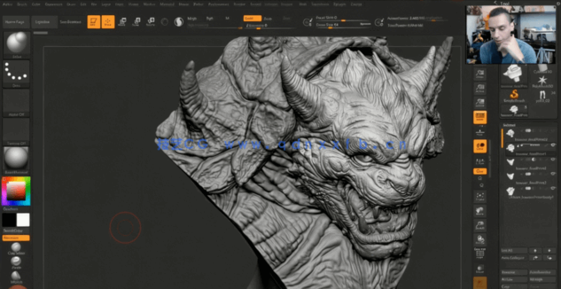 ZBrush死灵战士硬表面建模雕刻3D打印制作视频教程 (图5)