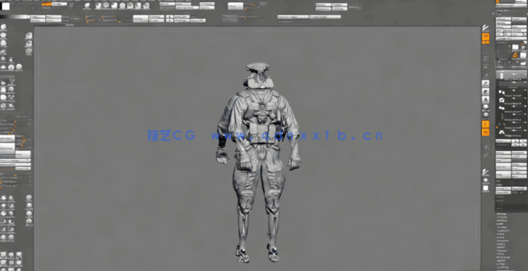 Zbrush独特科幻机械角色设计实例制作中级视频教程(图3)