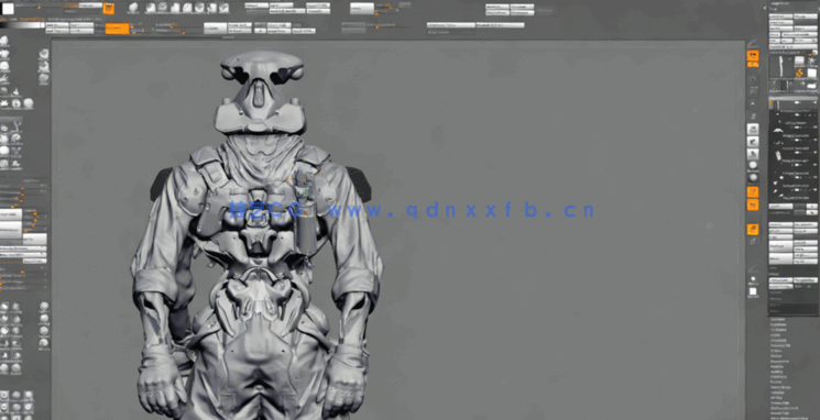 Zbrush独特科幻机械角色设计实例制作中级视频教程(图5)