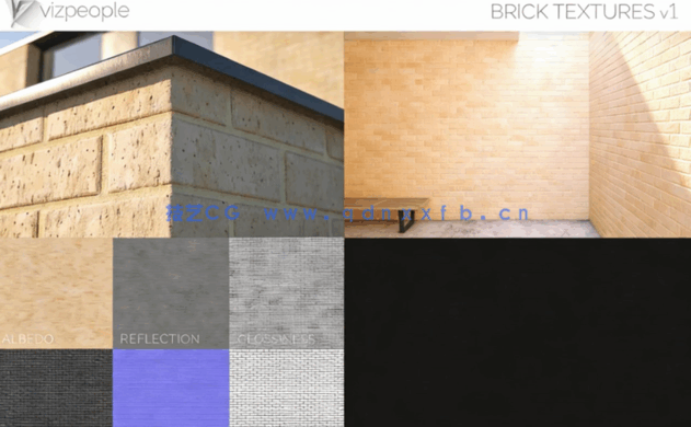 砖块墙面贴图材质 VizPeople – Brick Textures V1(图4) 砖块墙面贴图材质 VizPeople – Brick Textures V1(图4)