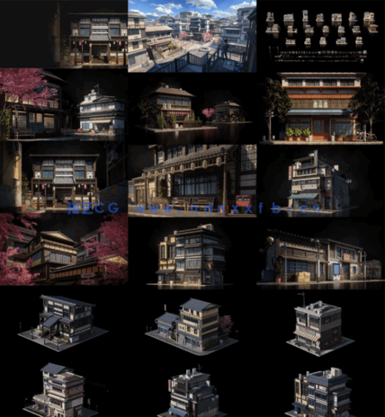 50.6G超大容量C4D日式传统复古风格社区建筑街道旅游风景区模型合集(图2) 50.6G超大容量C4D日式传统复古风格社区建筑街道旅游风景区模型合集(图2)