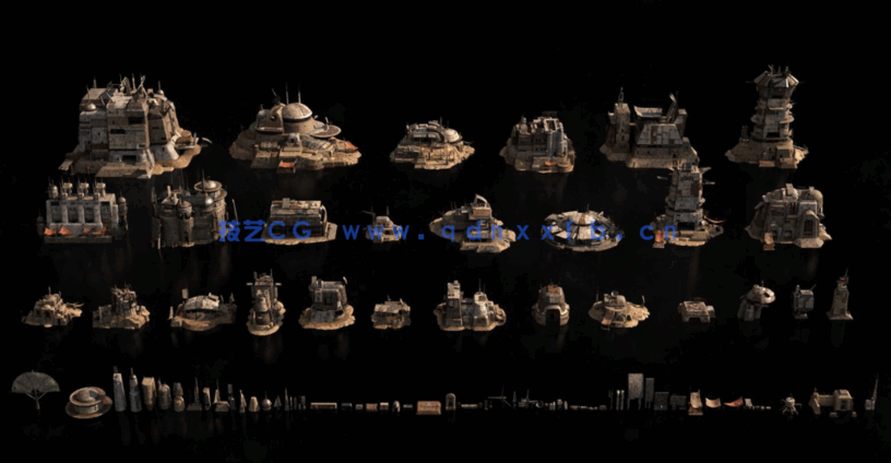 C4D游戏风格沙漠城堡防御工事地下巢穴通信塔建筑模型合集(图2) C4D游戏风格沙漠城堡防御工事地下巢穴通信塔建筑模型合集(图2)