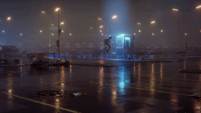 C4D工程悬浮的宇航员和蓝色电话亭夜晚环境神秘气氛室外场景源文件(图4) C4D工程悬浮的宇航员和蓝色电话亭夜晚环境神秘气氛室外场景源文件(图4)