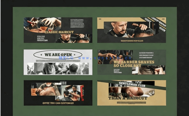 理发店理发过程广告宣传PSD模板合集(图4) 理发店理发过程广告宣传PSD模板合集(图4)