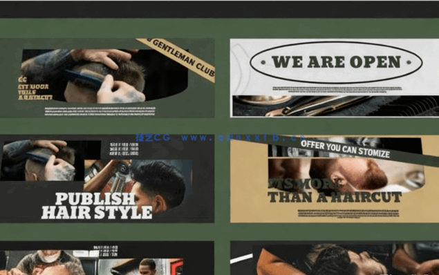 理发店理发过程广告宣传PSD模板合集(图5) 理发店理发过程广告宣传PSD模板合集(图5)
