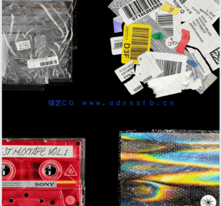 上百组塑料贴纸DVD磁带等复古包装PSD模板合集(图1)