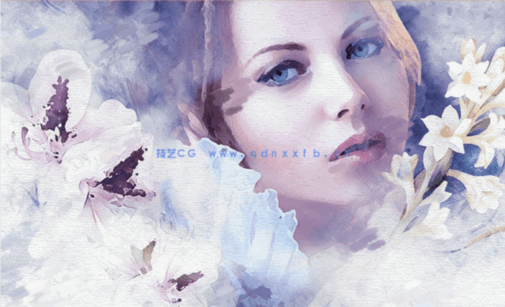 美艳鲜花装饰照片艺术特效PSD模板(图1)