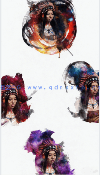 照片变水彩画艺术特效PSD模板(图4)