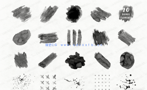 多彩甜美清新水墨晕染效果背景PSD模版(图5)