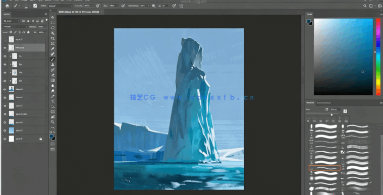 30组水粉画数字绘画PS与Procreate笔刷 附视频教程(图2)