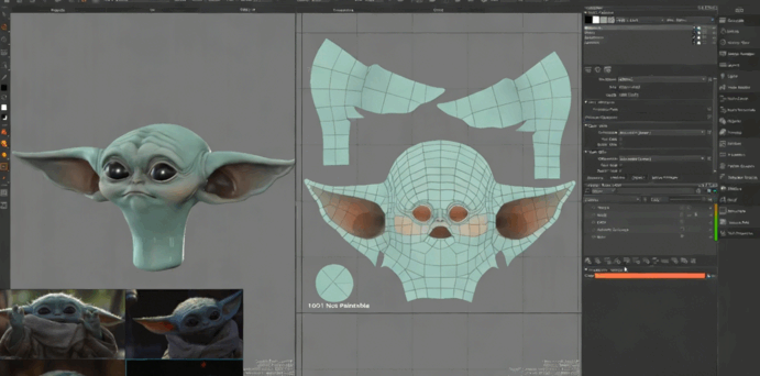 星球大战小尤达大师角色雕刻实例制作视频教程 (图4)