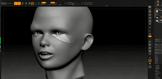 ZBrush机械人脸硬表面建模工作流程视频教程 (图3)