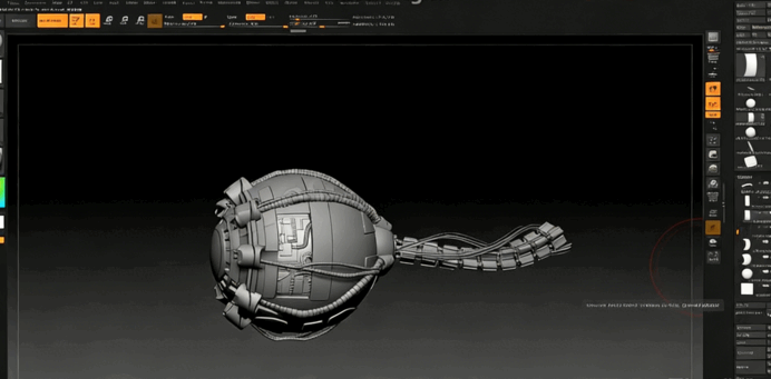 ZBrush机械头像硬表面雕刻实例训练视频教程 (图4)