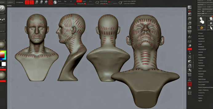 ZBrush男性头像半身骨骼数字雕刻训练视频教程(图5)
