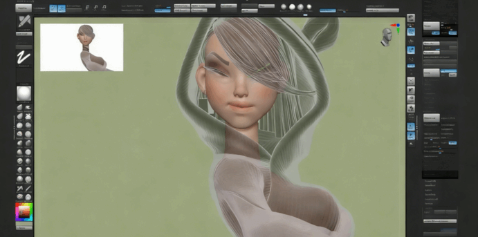 ZBrush个性女性游戏角色完整实例制作视频教程 (图5)
