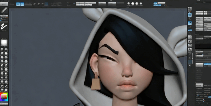 ZBrush个性女性游戏角色完整实例制作视频教程 (图2)