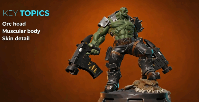  ZBrush半机械兽人角色数字雕刻实例制作视频教程 (图3)