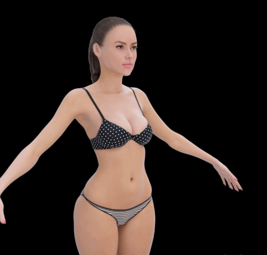 高品质女性模型,8K级贴图,带表情(图4) 高品质女性模型,8K级贴图,带表情(图4)