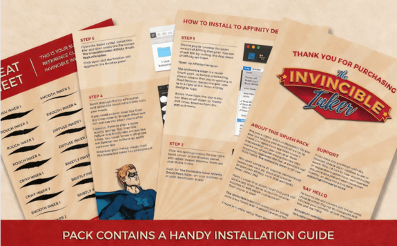 真实墨水效果数字绘画Procreate笔刷合集(图6)