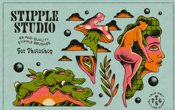 69组浮点艺术特效数字绘画PS笔刷合集(图2)