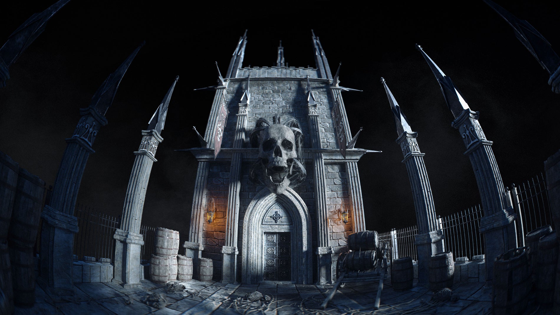 3D模型-哥特式建筑恐怖鬼城鬼蜮3D模型资产kitbash3d GhostRealm(图2)