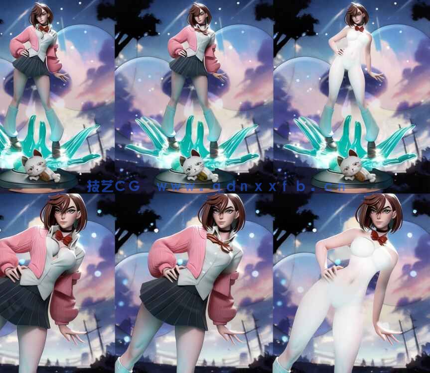 [3D打印人物] 绫濑桃Momo Ayase掐腰站姿《当哒当》动漫角色雕刻手办3D打(图1)