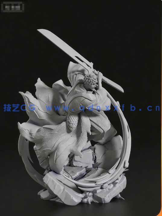 [3D打印人物] 黑崎一护Ichigo Kurosaki战斗姿势《死神》动漫角色雕刻手办3D打印模型(图5)