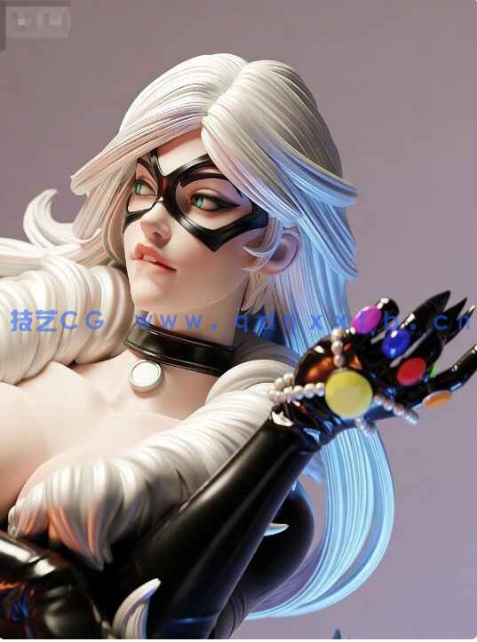 [独立角色] 猫女熟女恶魔战士游戏角色雕塑3D打印模型(图1)