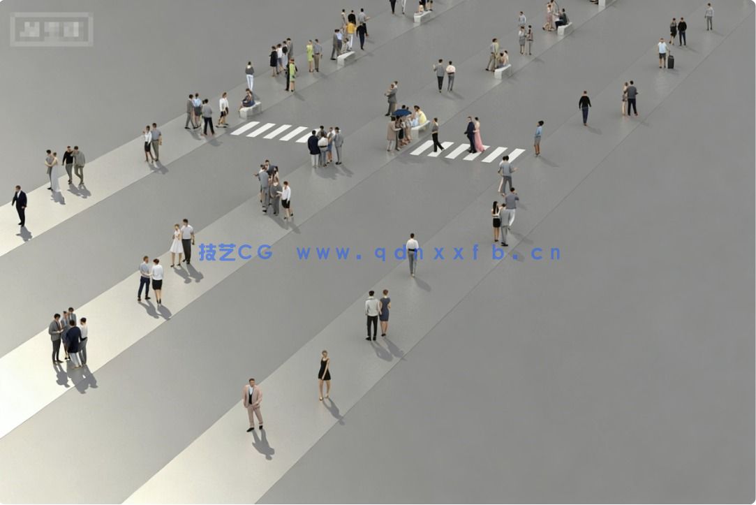 [独立角色] 1000组逼真各类姿势造型场景预制人群3D模型合集(图4)