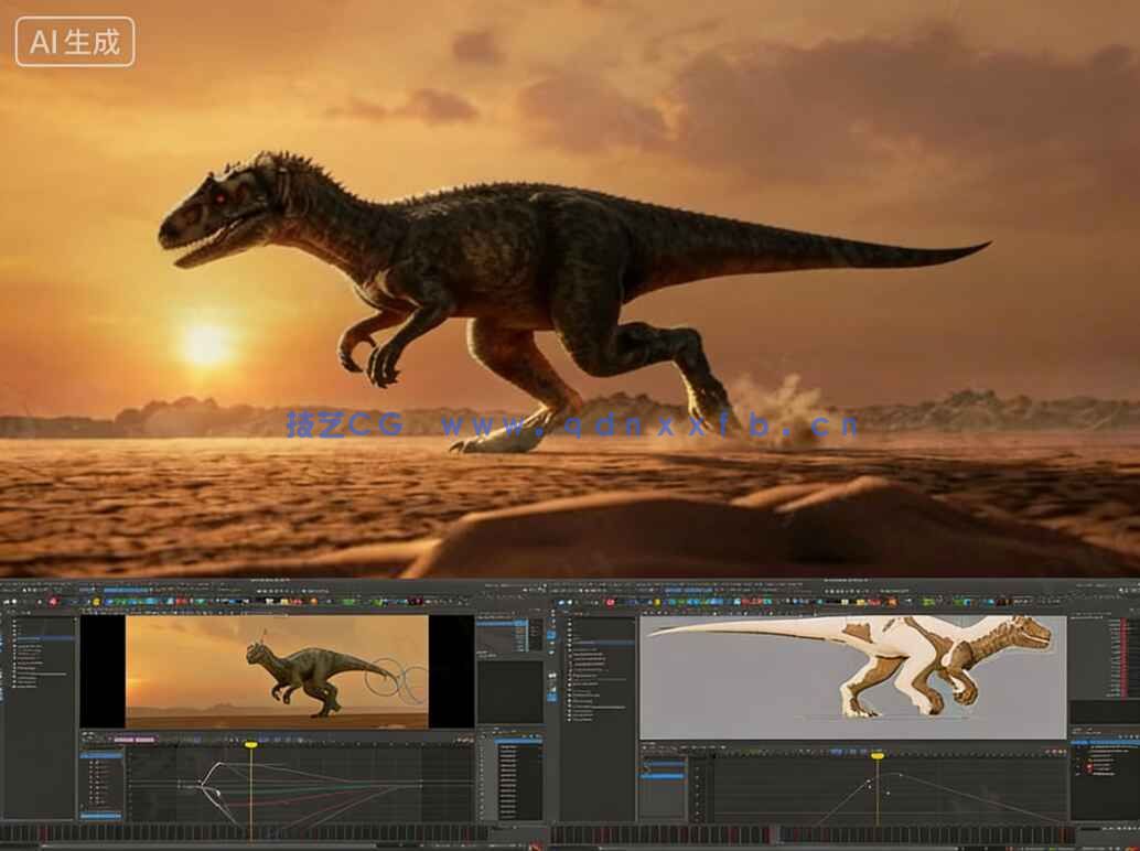 【中文字幕】Maya恐龙大型掠食型动物动画实例制作视频教程(图1)