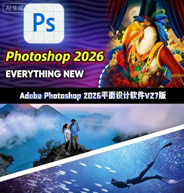 Adobe Photoshop 2026平面设计软件V27.4.0 Mac版(图1) Adobe Photoshop 2026平面设计软件V27.4.0 Mac版(图1)