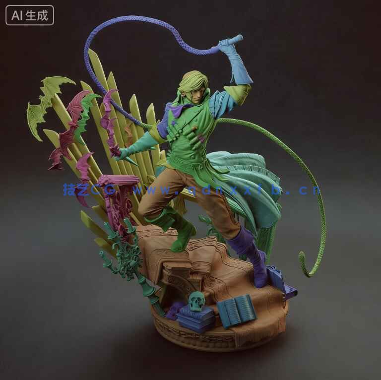 里希特·贝尔蒙特Richter Belmont《恶魔城》游戏角色雕刻手办(图9) 里希特·贝尔蒙特Richter Belmont《恶魔城》游戏角色雕刻手办(图9)