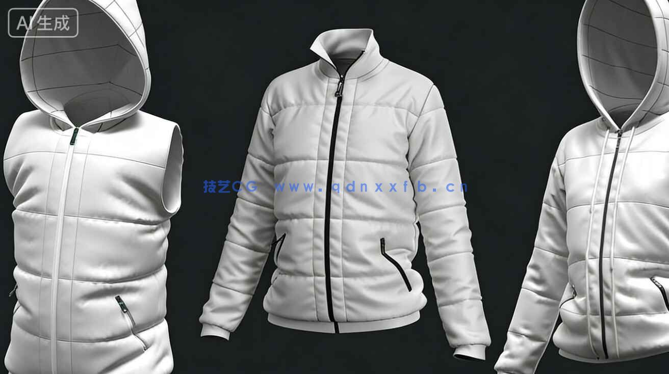 27件时尚女性羽绒棉服大衣夹克帽子等服装3D模型合集(图6) 27件时尚女性羽绒棉服大衣夹克帽子等服装3D模型合集(图6)