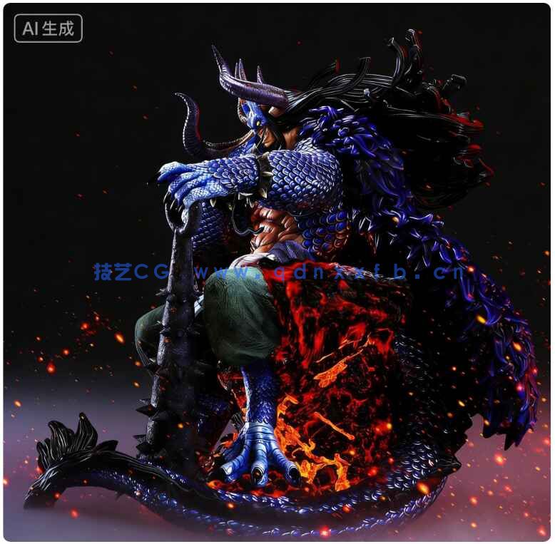 凯多Kaido坐姿《海贼王》动漫角色雕刻手办3D打印模型(图1) 凯多Kaido坐姿《海贼王》动漫角色雕刻手办3D打印模型(图1)
