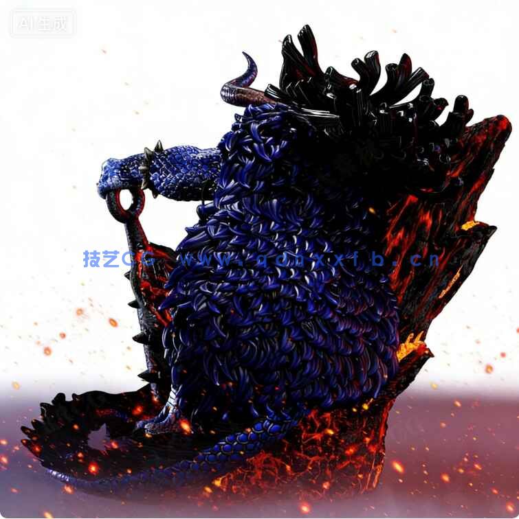 凯多Kaido坐姿《海贼王》动漫角色雕刻手办3D打印模型(图9) 凯多Kaido坐姿《海贼王》动漫角色雕刻手办3D打印模型(图9)