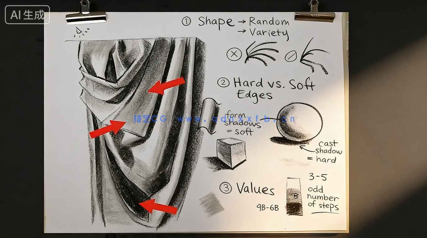 【中文字幕】人物素描明暗表现光影关系绘画训练视频教程(图9)