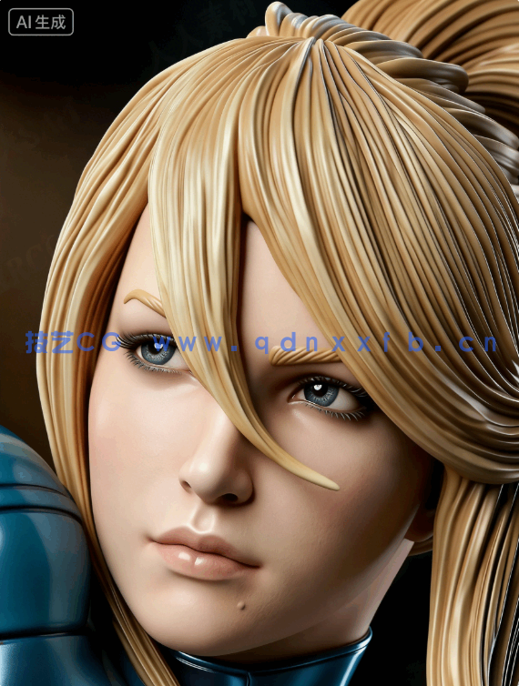 [3D打印人物] 萨姆斯·艾仁Samus Aran战斗姿势《银河战士》游戏角色雕刻手办3D打印模型(图4)