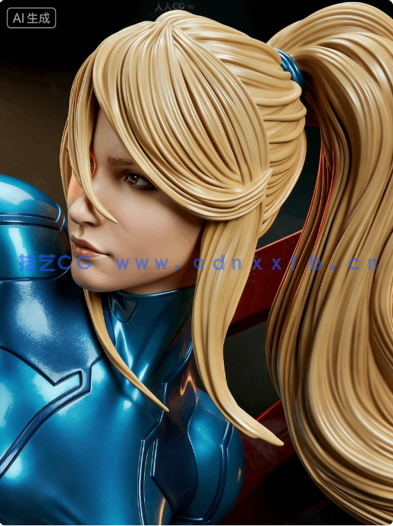 [3D打印人物] 萨姆斯·艾仁Samus Aran战斗姿势《银河战士》游戏角色雕刻手办3D打印模型(图9)