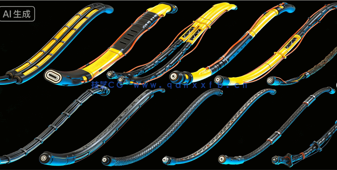 [武器道具] 12种电缆与线路复杂科技机械结构场景使用3D模型素材(图5)