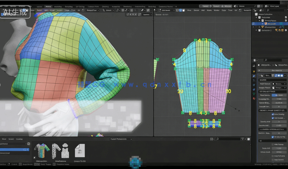 [Blender] Retopo Planes服饰布料重拓扑Blender插件V1.6.1版(图4)