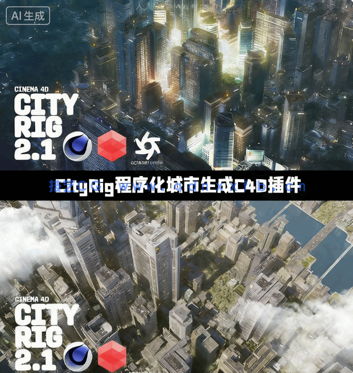 [C4D] CityRig程序化城市生成C4D插件V2.1版(图1)