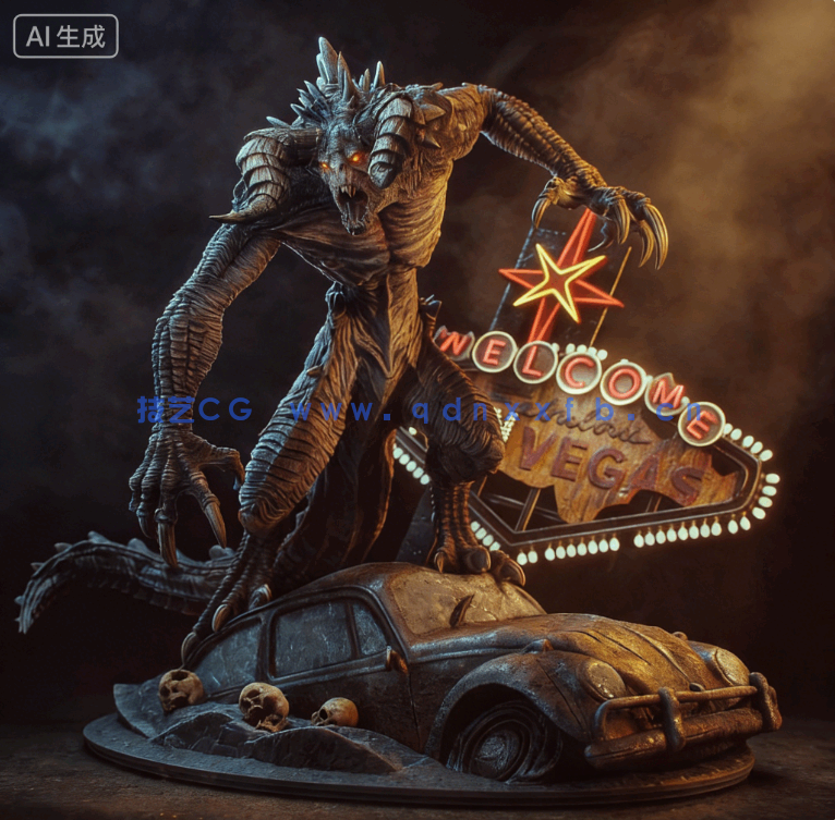 [3D打印人物] 死亡爪Deathclaw《辐射》游戏角色雕刻手办3D打印模型(图2)