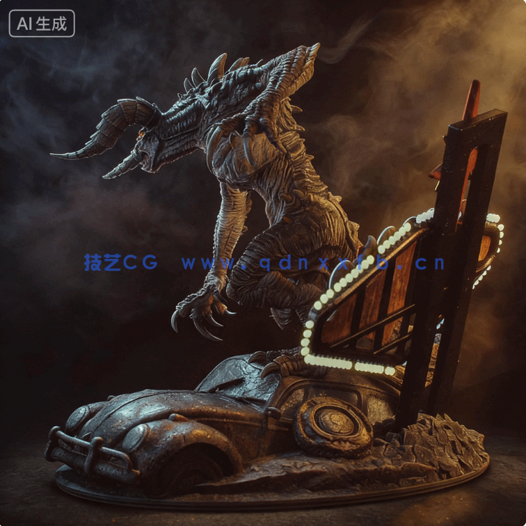 [3D打印人物] 死亡爪Deathclaw《辐射》游戏角色雕刻手办3D打印模型(图5)