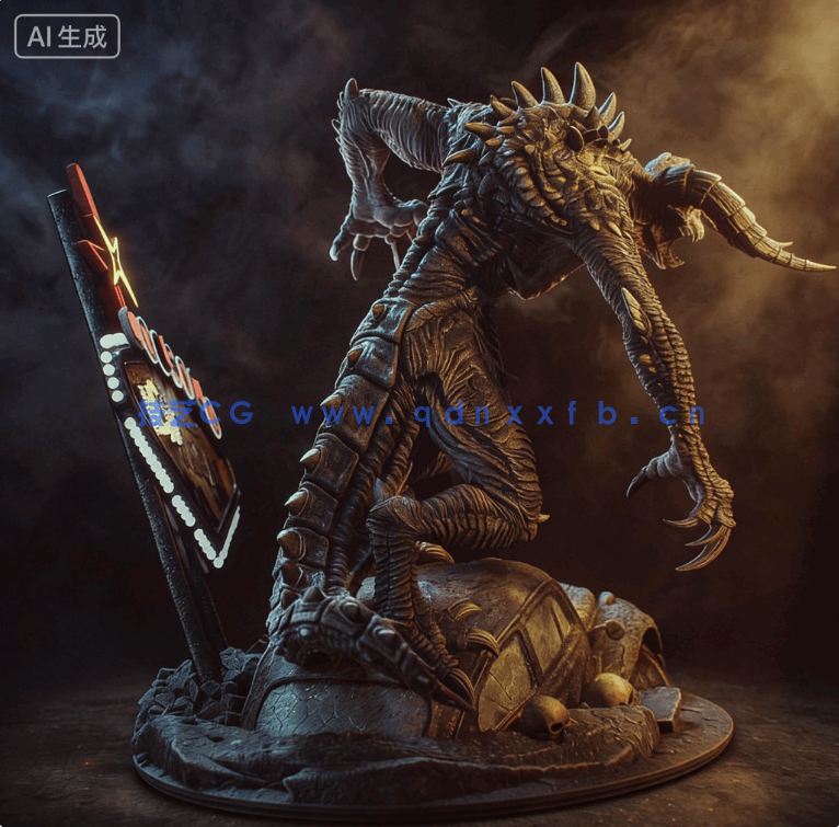 [3D打印人物] 死亡爪Deathclaw《辐射》游戏角色雕刻手办3D打印模型(图6)