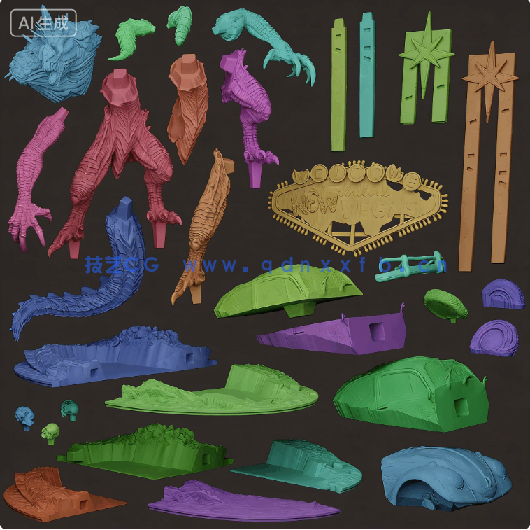 [3D打印人物] 死亡爪Deathclaw《辐射》游戏角色雕刻手办3D打印模型(图9)