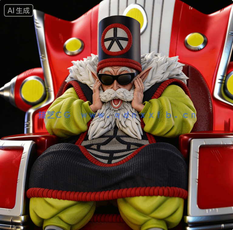 [3D打印人物] 大界王Dai Kaio《龙珠Z》动漫角色雕刻手办3D打印模型(图6)