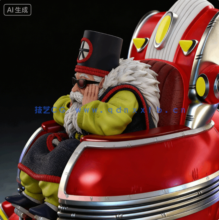 [3D打印人物] 大界王Dai Kaio《龙珠Z》动漫角色雕刻手办3D打印模型(图8)