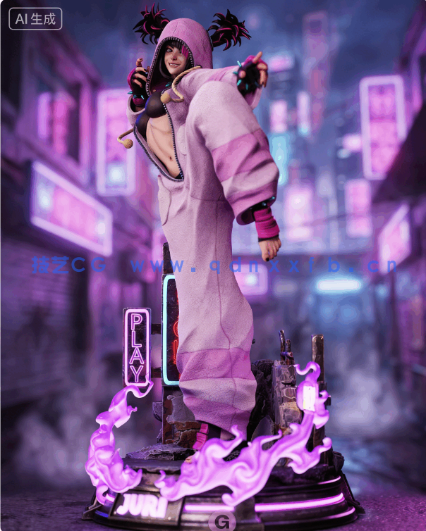 [3D打印人物] 韩蛛俐Juri Han站姿《街头霸王》游戏角色雕刻手办3D打印模型(图8)