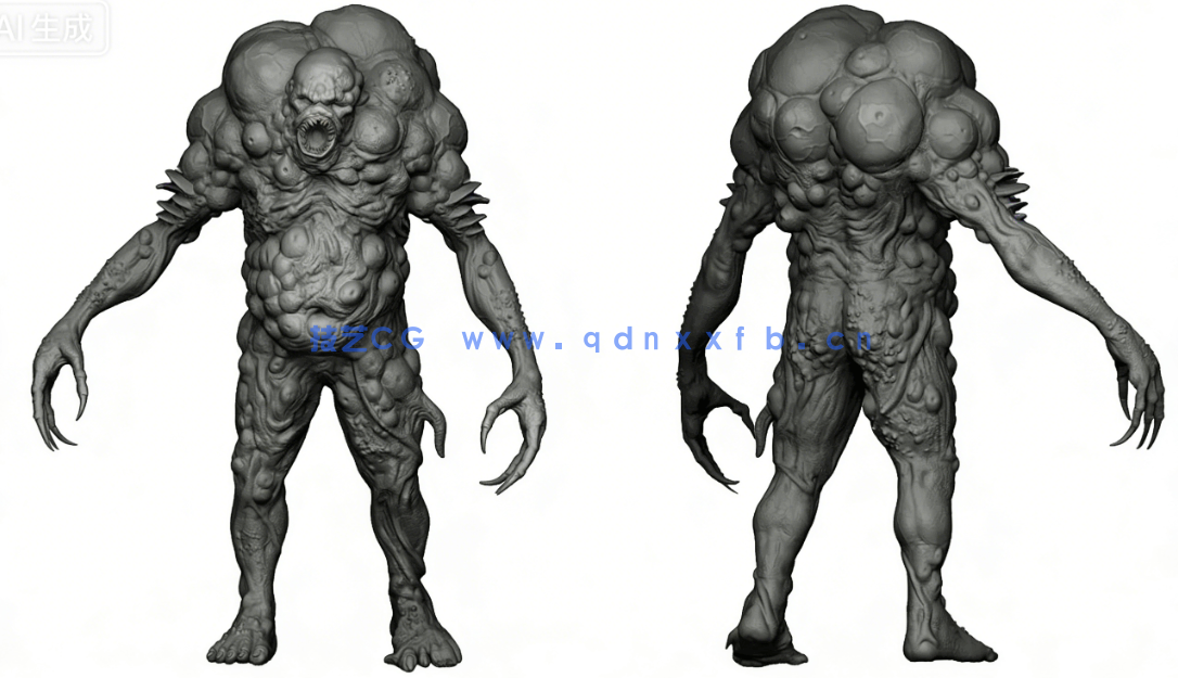 [Zbrush] 80款不死生物亡灵丧尸手工雕刻VDM笔刷ZBrush套件(图3)